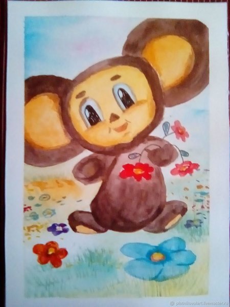 Рисование Чебурашка в старшей группе