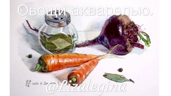 Морковь рисунок акварелью