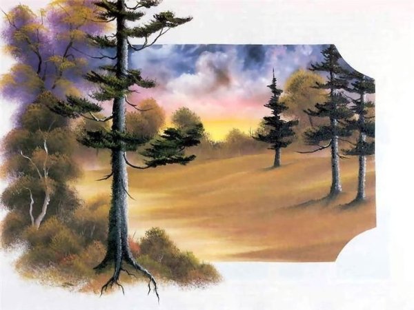 Пейзаж акварелью Боб Росс