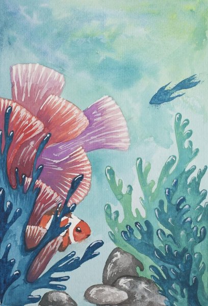 Рисование подводный мир