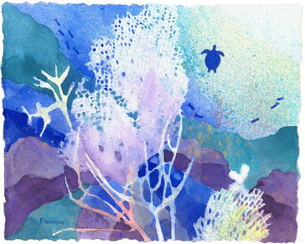 Морское дно акварелью