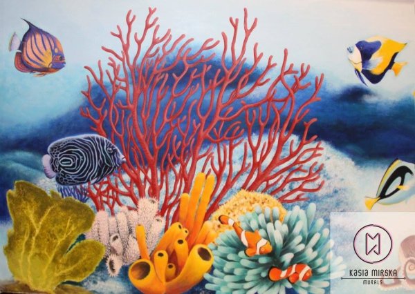 Морское дно акварелью