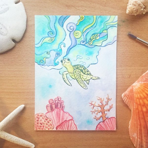 Кораллы акварель