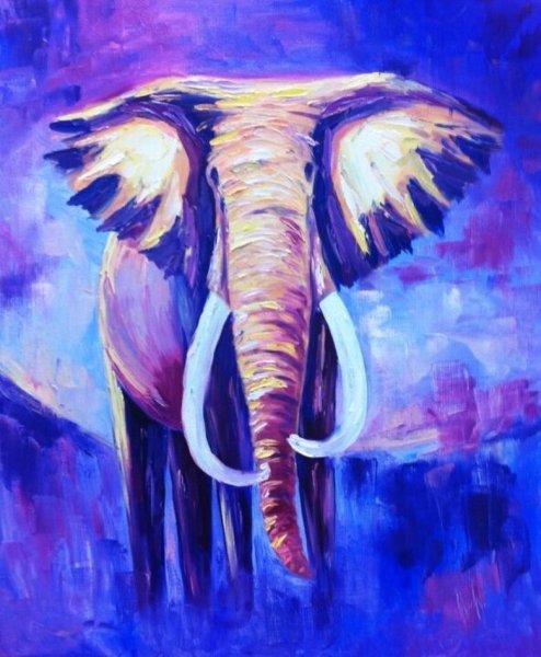 Слон гуашью