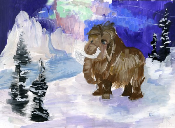 Аппликация мамонт