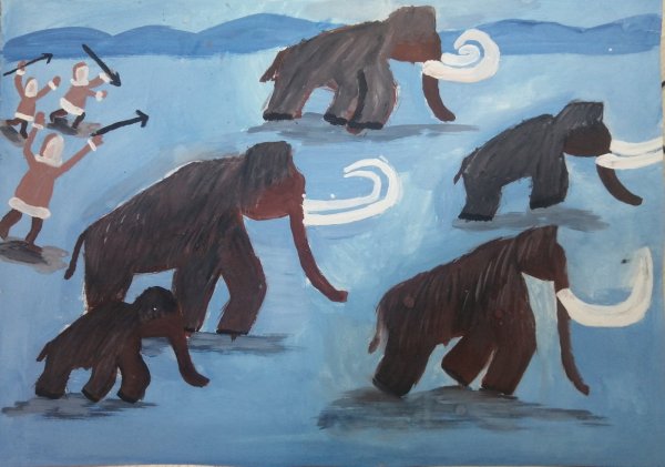 Детские рисунки мамонта