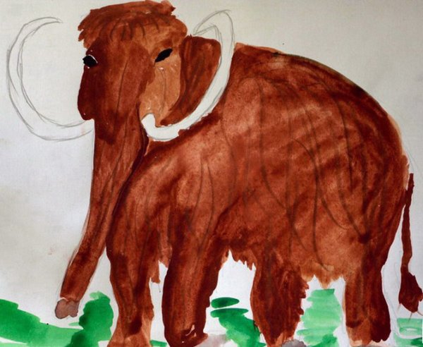 Мамонт красивый мультяшный