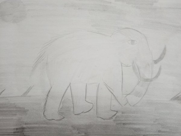 Мамонт гуашью
