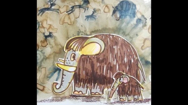 Мамонт гуашью детский мастер класс