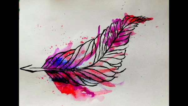 Акварельное перо эскиз