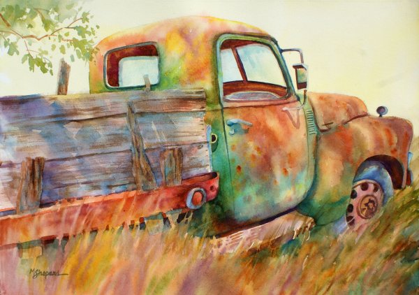 Автомобиль акварелью