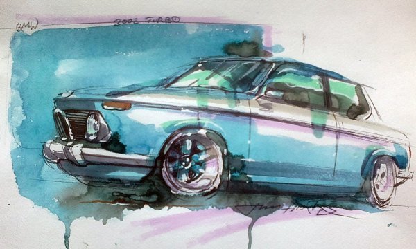 Машина акварелью