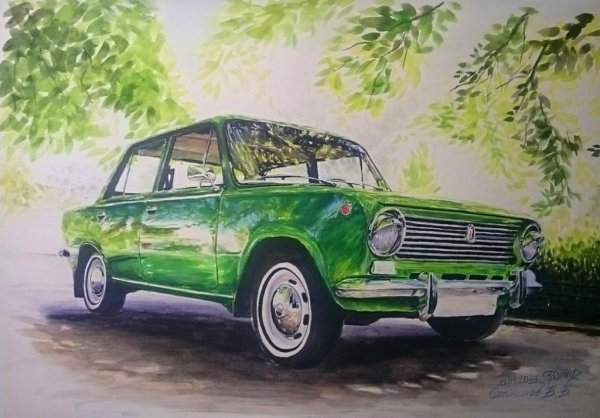 Машина акварелью