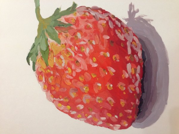 Клубника рисунок гуашью