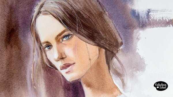 Сэм Винчестер портрет акварель