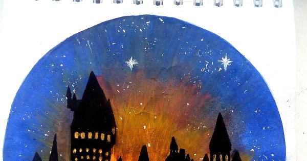Хогвартс гуашью