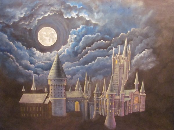 Хогвартс рисунок гуашью