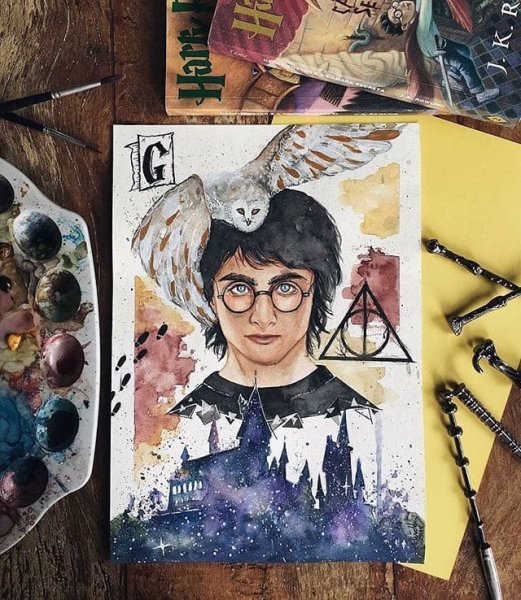 Портреты акварелью Гарри Поттер