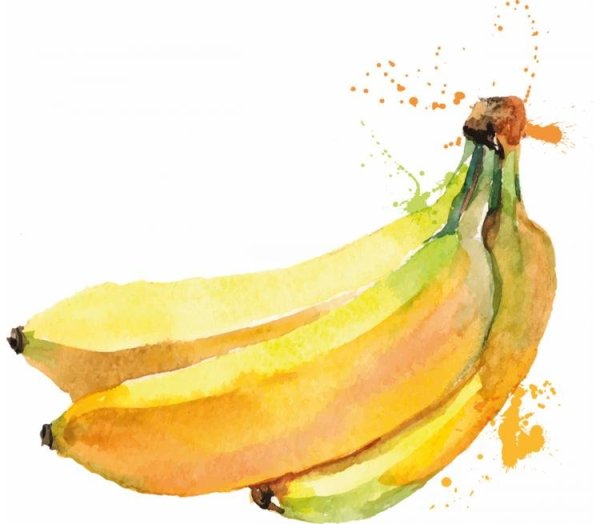 Банан акварелью