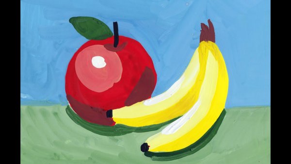 Натюрморт банананы и яблолололоко