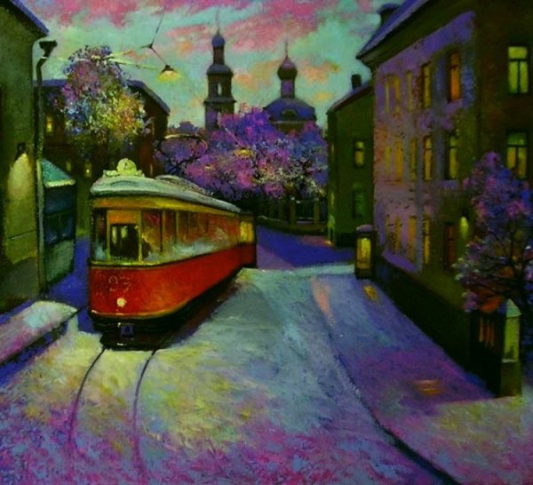 Трамвай рисунок