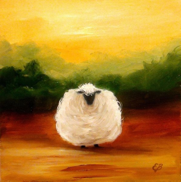 Барашки картина маслом