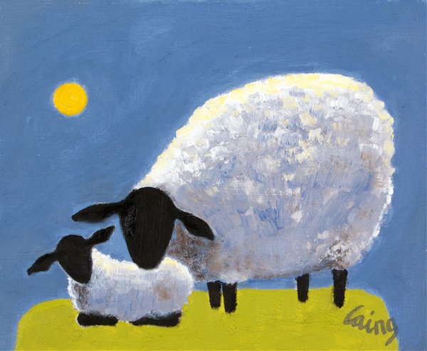 Барашек красками для детей