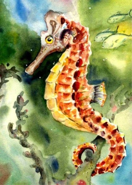 Рисование морской конек