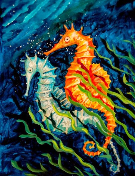 Морской мир акварелью