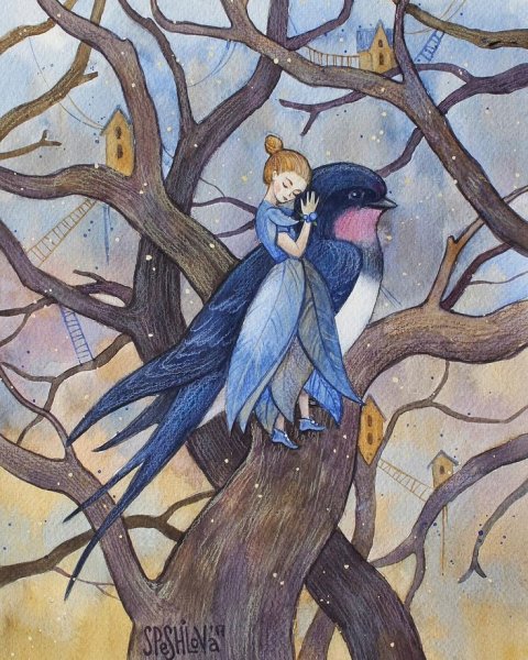 Рисование Дюймовочка старшая группа