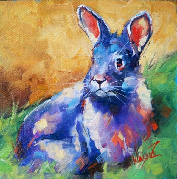 Животные гуашью