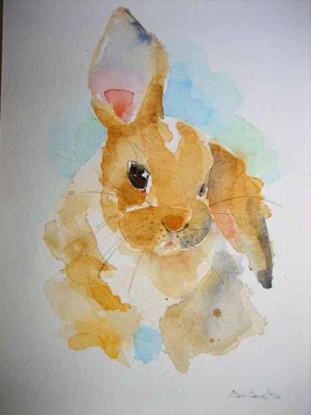 Животные акварелью легко