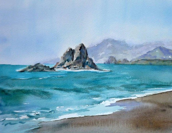 Море акварелью