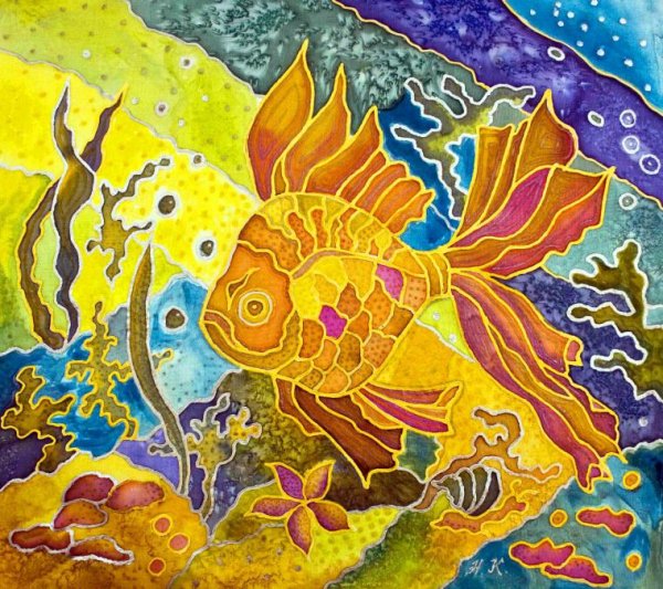 Холодный батик морская фауна