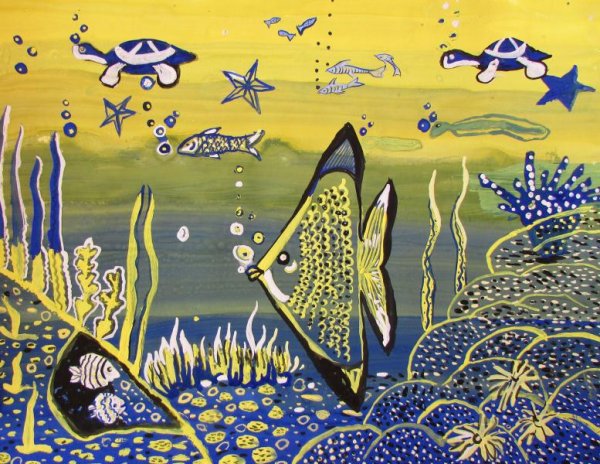 Декоративное рисование подводный мир