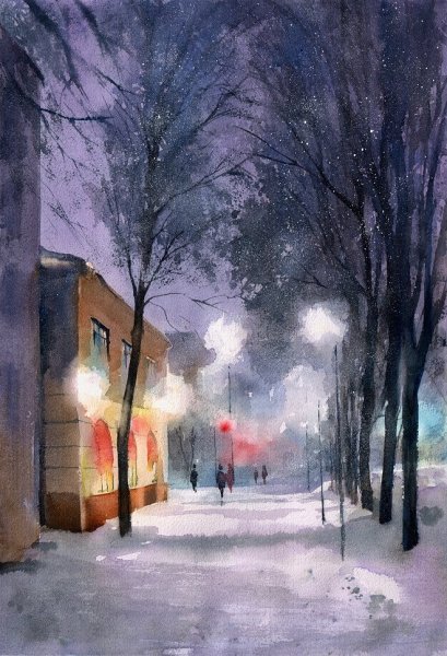 Художник Болотов Александр зимние пейзажи