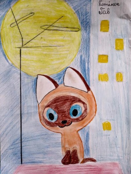 Рисование котенок Гав