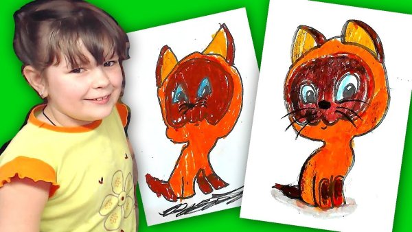 Уроки рисования котика