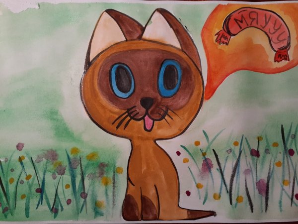 Котенок Гав карандашом