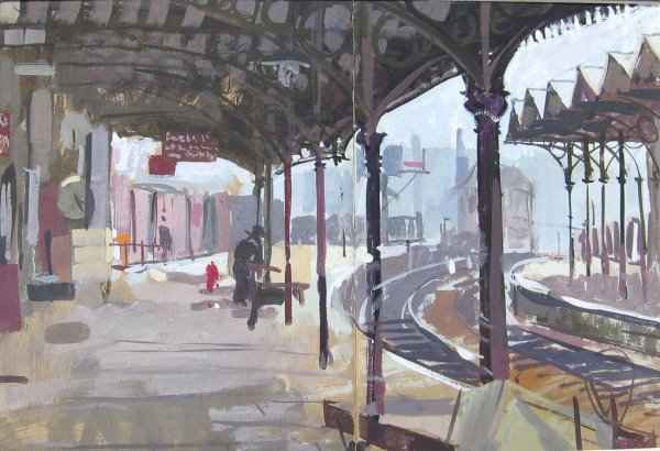 Провинциальный вокзал живопись