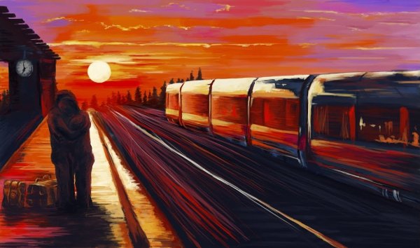 На перроне живопись