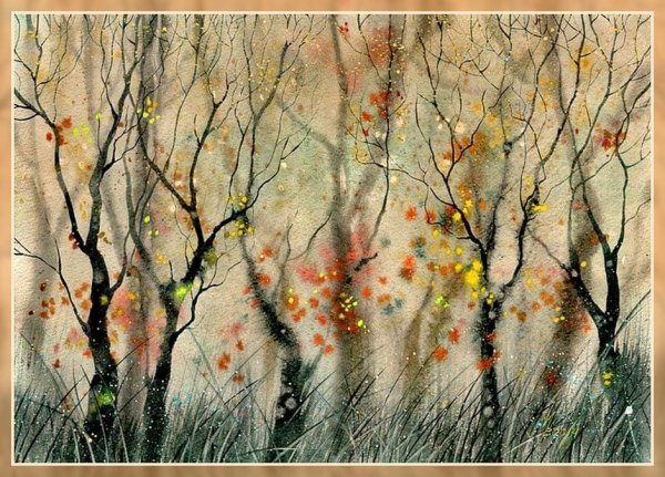 Дождливый осень для рисования