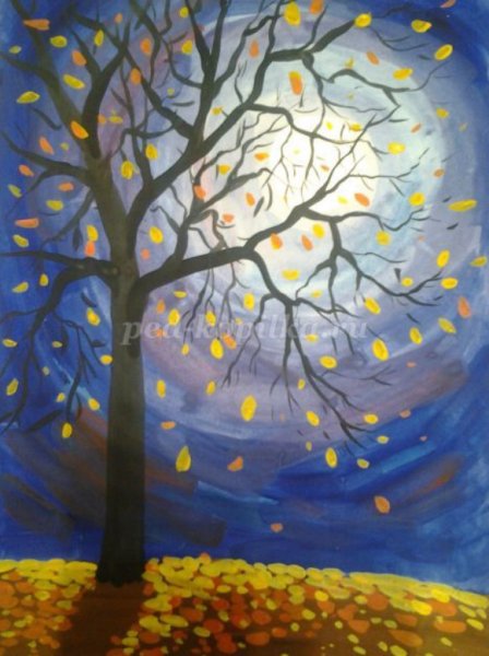 Рисование осень подготовительная группа