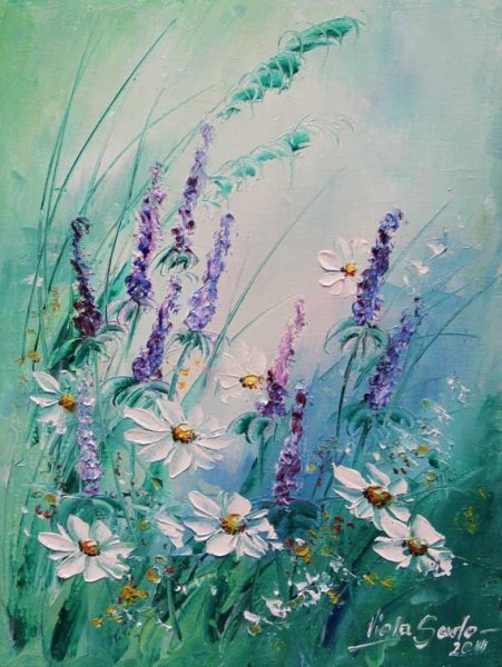 Картины гуашью полевые цветы