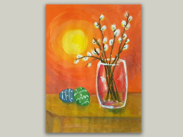 Верба гуашью