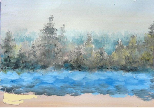 Пасхальная Верба цветёт акварель