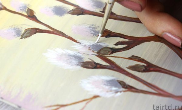 Весенние ветки рисование