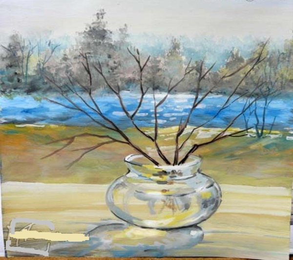 Аппликация Весна пейзаж