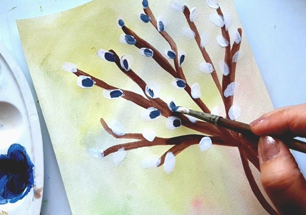 Пейзаж с вербой Поплавский а п