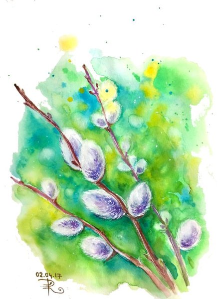 Ваза с вербой